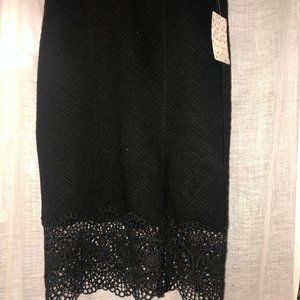 Free People Brand New Midi Skirt Black Lace